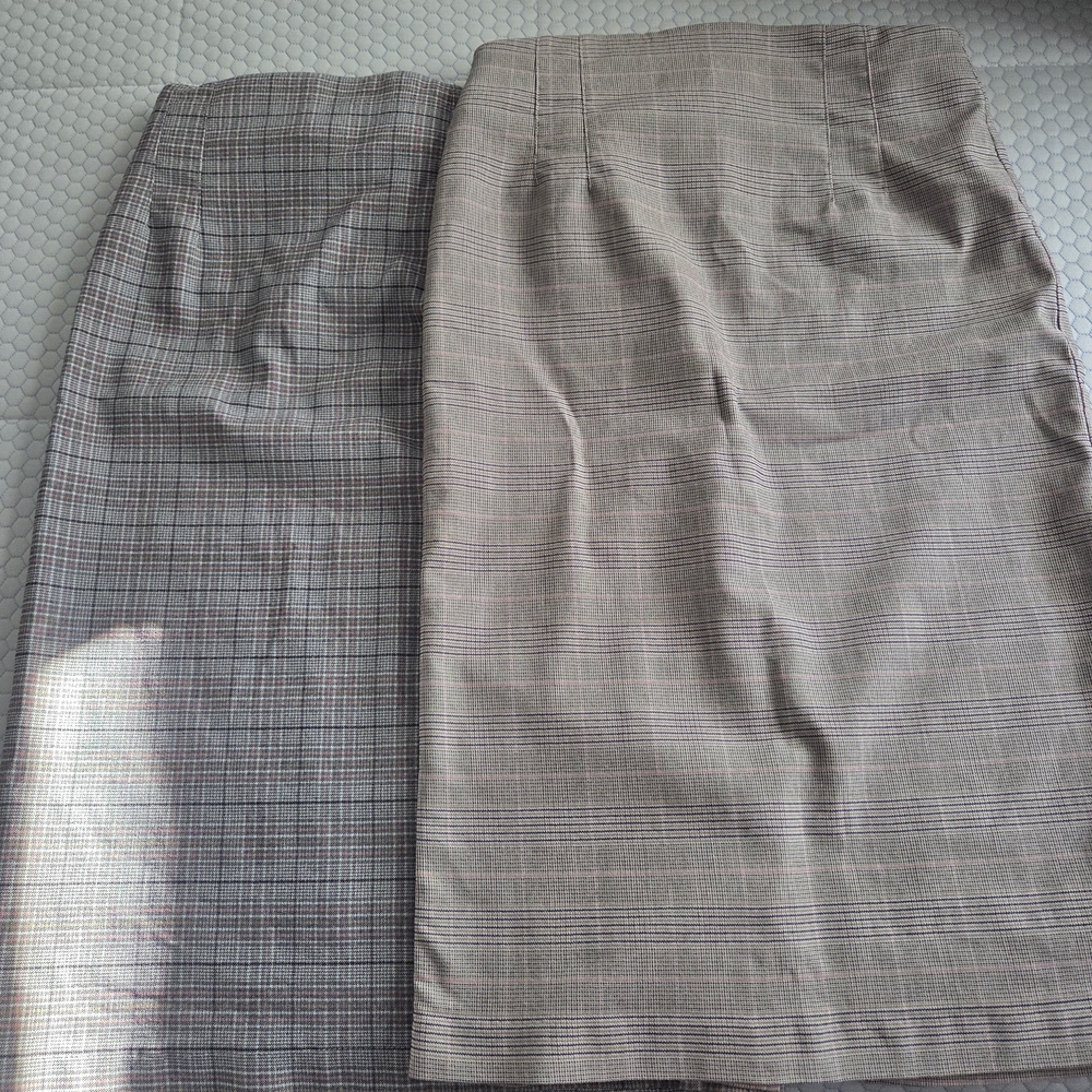 Elegant Plaid Women's Skirt - Gray and Tan